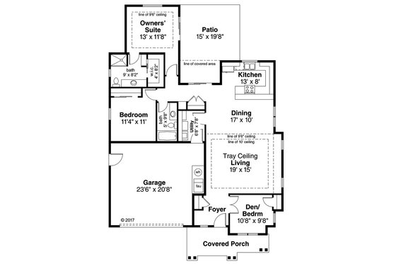 Floor Plan - Main Floor for Cottage House Plan #124-1063 - 3 bed, 2 bath
