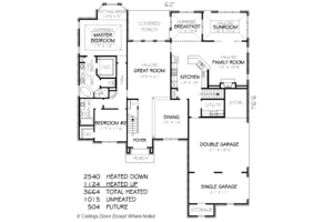 Floor Plan - Main Floor for Traditional House Plan #424-32 - 5 bed, 4 bath