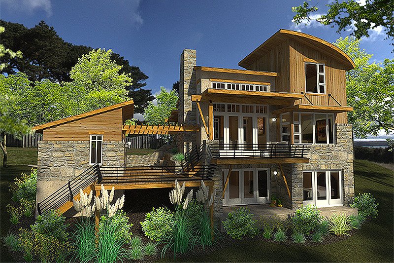 Dream House Plan - Exterior - Front Elevation 7 for Contemporary House Plan #120-190 - 2 bed, 2 bath