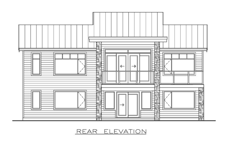 Home Plan - Exterior - Rear Elevation for Contemporary House Plan #1100-70 - 3 bed, 2 bath
