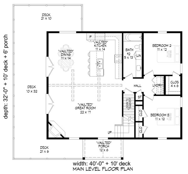 Southern Floor Plan - Main Floor Plan #932-841