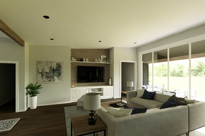 House Blueprint - Interior - Family Room 1 for Barndominium House Plan #1064-455 - 3 bed, 2.5 bath