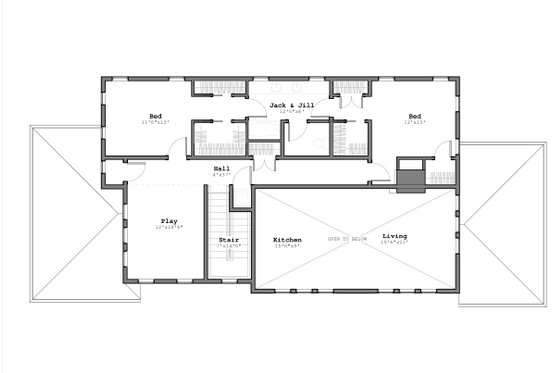 Floor Plan - Upper Floor for Craftsman House Plan #926-3 - 3 bed, 2.5 bath