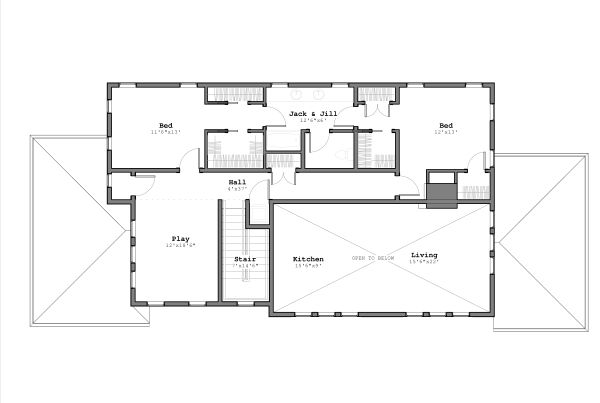 Craftsman Floor Plan - Upper Floor Plan #926-3
