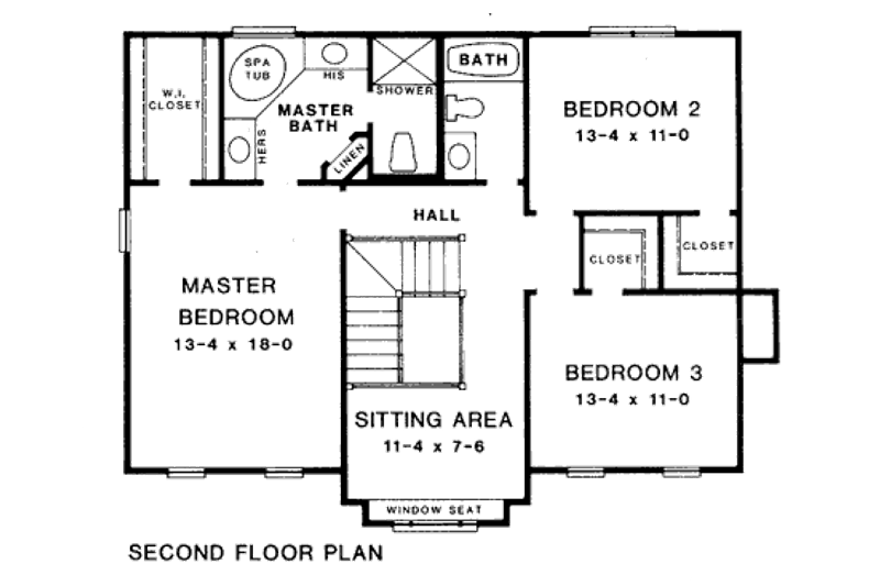 Home Plan - Floor Plan - Upper Floor for Country House Plan #10-206 - 3 bed, 2.5 bath