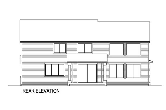 Exterior - Rear Elevation for Farmhouse House Plan #569-57 - 5 bed, 3 bath