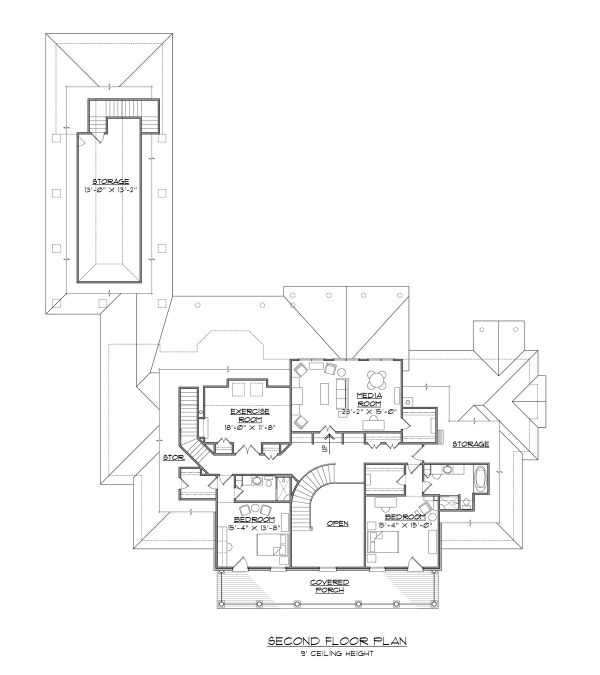 House Design - Colonial Floor Plan - Upper Floor Plan #1054-70