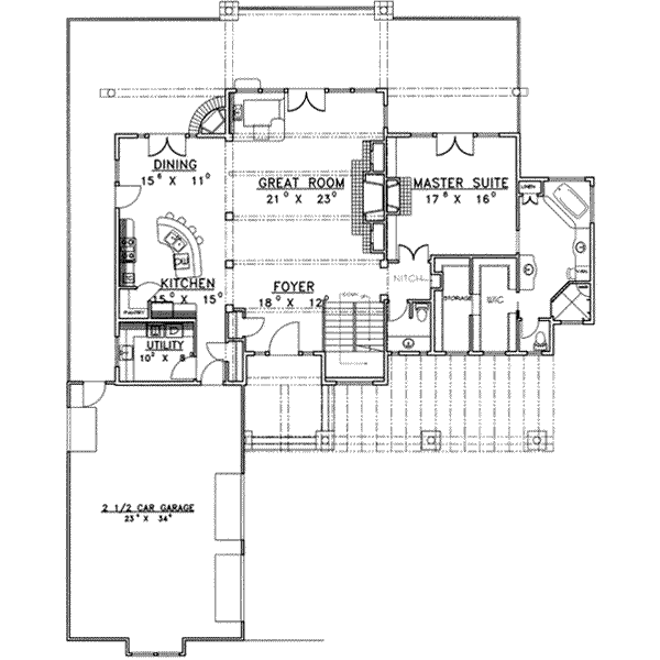 Home Plan - Modern Floor Plan - Main Floor Plan #117-268