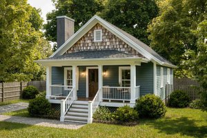 Home Plan - Exterior - Front Elevation for Cottage House Plan #79-134 - 2 bed, 2 bath
