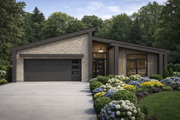 Contemporary Style House Plan - 3 Beds 2 Baths 2031 Sq/Ft Plan #1111-13 Exterior 