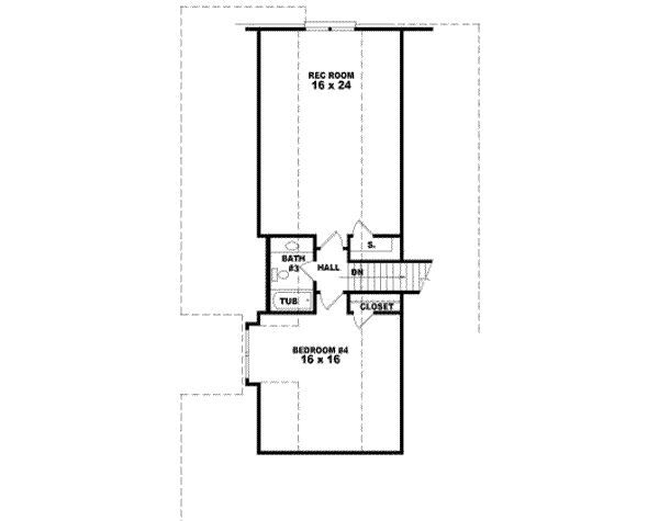 Bungalow Floor Plan - Upper Floor Plan #81-1190