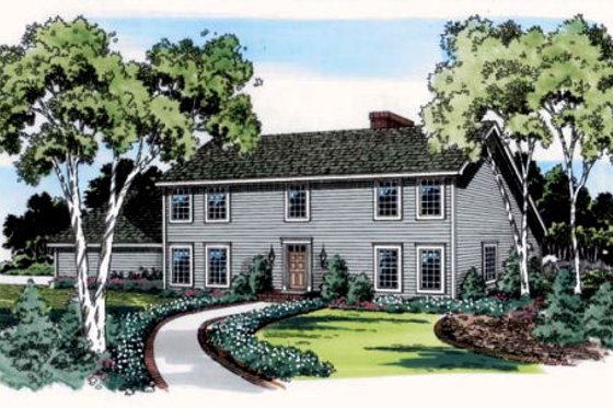 Exterior - Front Elevation for Colonial House Plan #312-781 - 3 bed, 2.5 bath