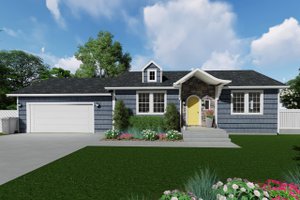 Ranch Exterior - Front Elevation Plan #1060-38