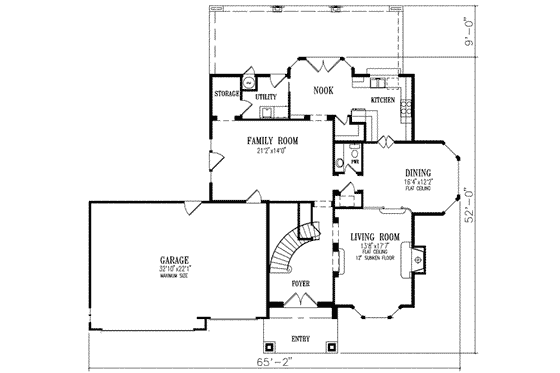 Floor Plan - Main Floor for Mediterranean House Plan #1-631 - 4 bed, 3.5 bath