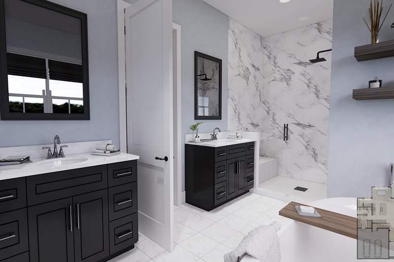 House Blueprint - Interior - Master Bathroom for Farmhouse House Plan #51-1217 - 3 bed, 2.5 bath