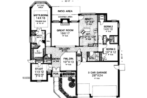 Floor Plan - Main Floor for European House Plan #310-210 - 4 bed, 2.5 bath
