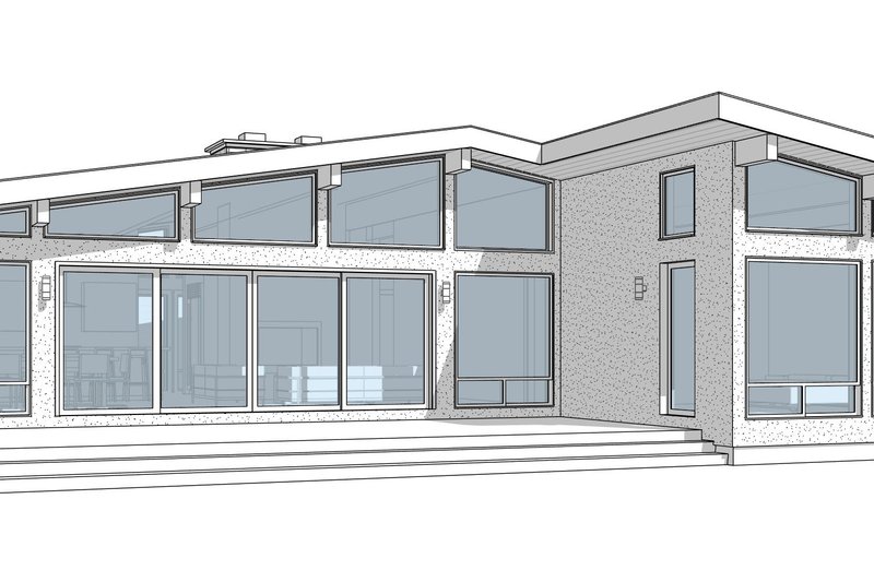 House Blueprint - Exterior - Rear Elevation 4 for Bungalow House Plan #1114-69 - 3 bed, 2 bath