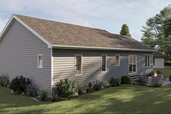 Exterior - Rear Elevation for Farmhouse House Plan #455-248 - 3 bed, 2 bath
