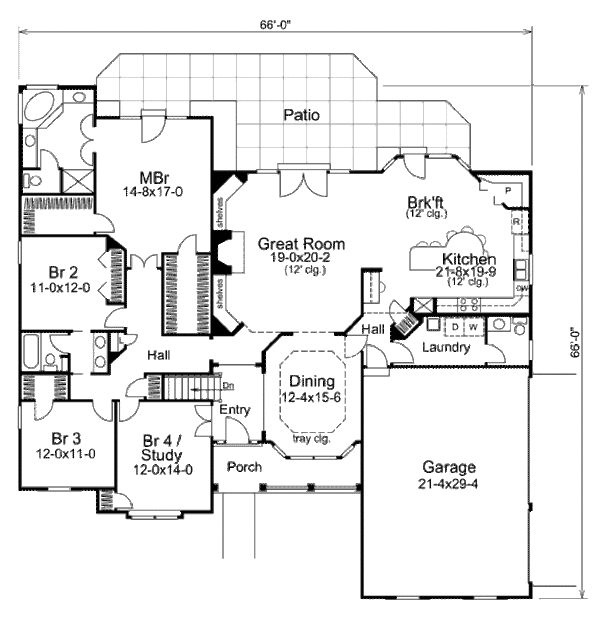 Dream House Plan - Traditional Floor Plan - Main Floor Plan #57-318