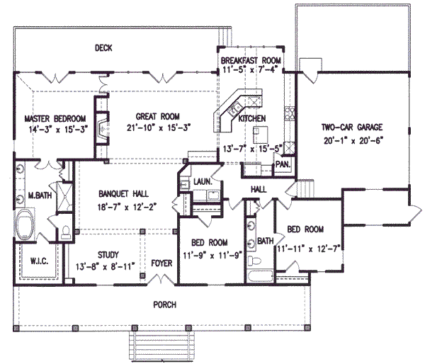 Southern Floor Plan - Main Floor Plan #54-102