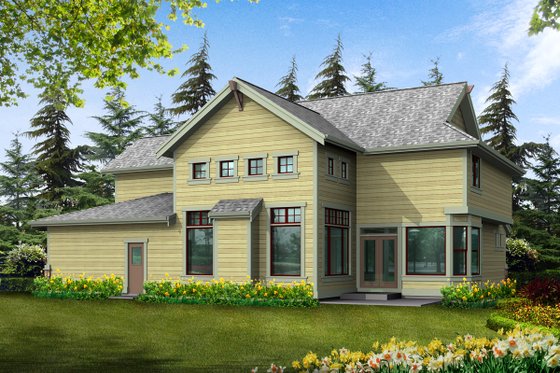 Exterior - Rear Elevation for Craftsman House Plan #132-145 - 3 bed, 2.5 bath