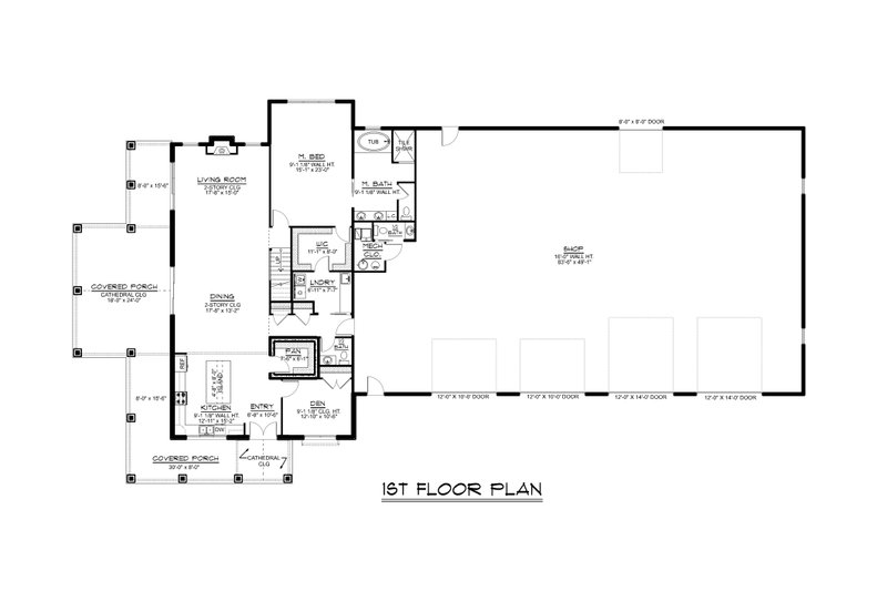 Home Plan - Floor Plan - Main Floor for Country House Plan #1064-270 - 4 bed, 3.5 bath