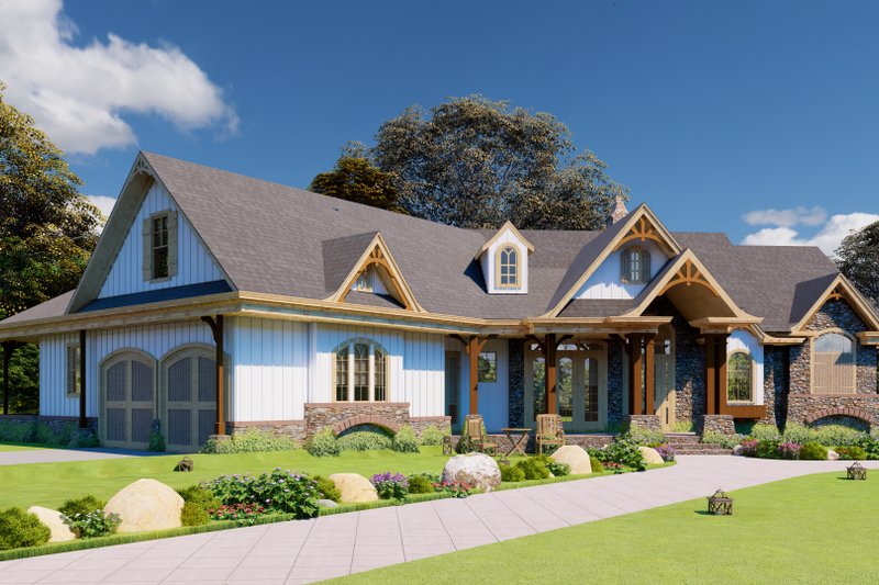 House Plan Design - Exterior - Front Elevation 3 for Craftsman House Plan #54-415 - 3 bed, 2 bath
