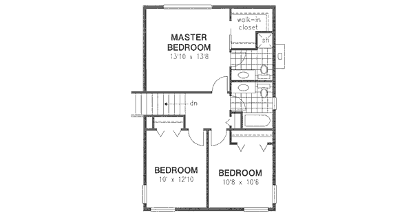 House Design - European Floor Plan - Upper Floor Plan #18-9002