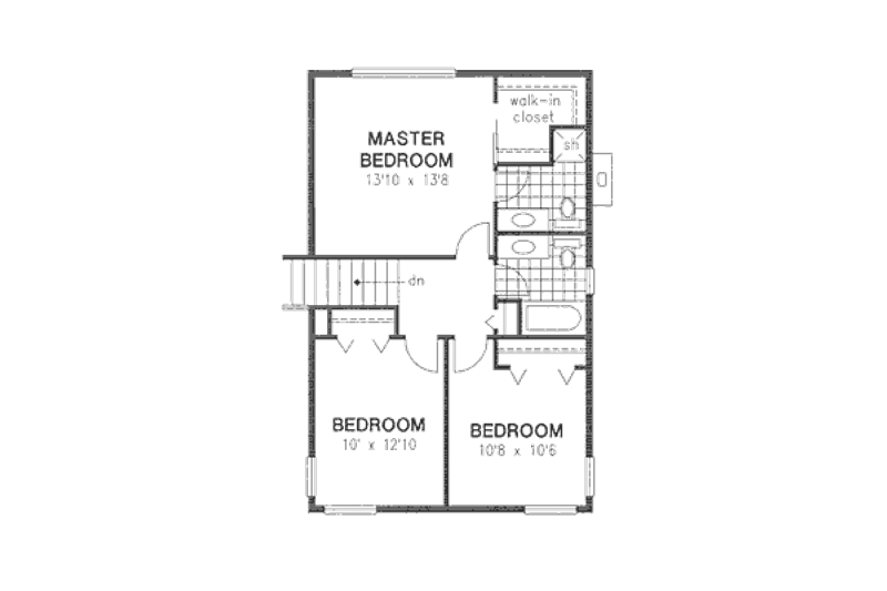 House Design - Floor Plan - Upper Floor for European House Plan #18-9002 - 3 bed, 3 bath