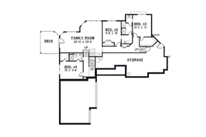 Floor Plan - Lower Floor for Traditional House Plan #67-268 - 5 bed, 4 bath