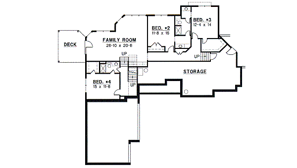 Traditional Floor Plan - Lower Floor Plan #67-268