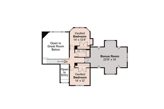 Floor Plan - Upper Floor for Craftsman House Plan #124-582 - 4 bed, 3.5 bath