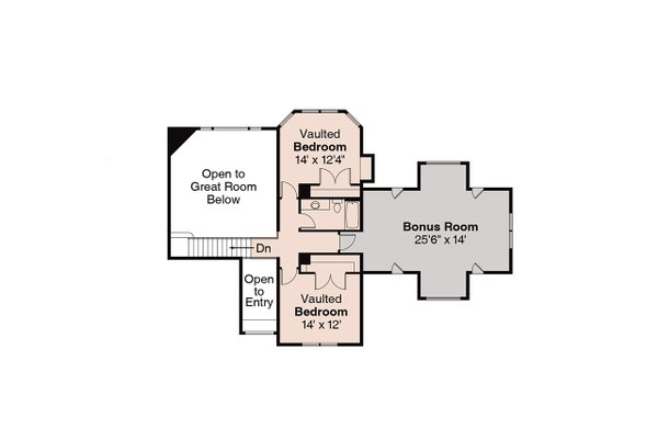 Craftsman Floor Plan - Upper Floor Plan #124-582