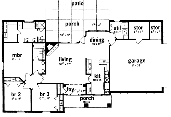 Colonial Floor Plan - Main Floor Plan #36-310