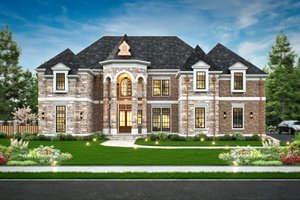 Home Plan - Exterior - Front Elevation for European House Plan #119-421 - 4 bed, 4.5 bath