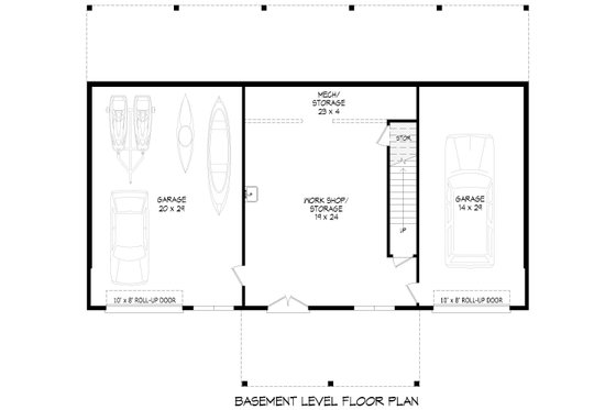Floor Plan - Lower Floor for Country House Plan #932-1232 - 2 bed, 2 bath