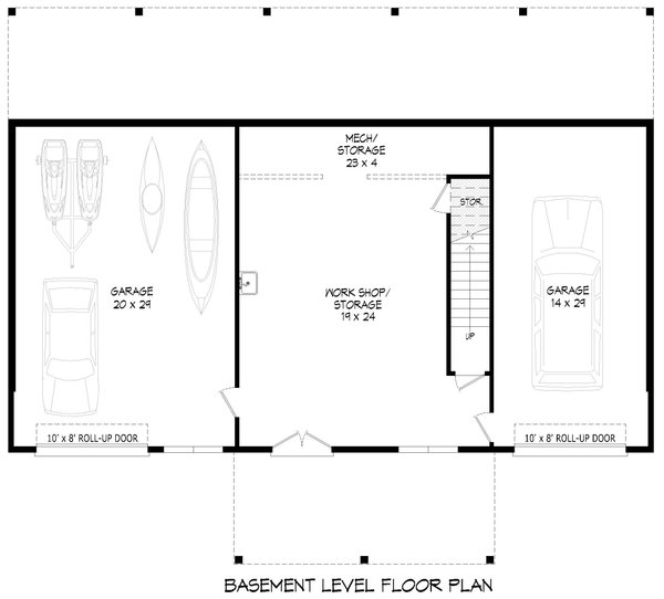 House Blueprint - Country Floor Plan - Lower Floor Plan #932-1232