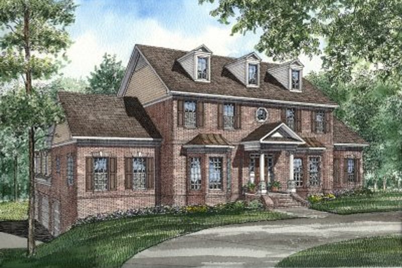 Colonial Style House Plan - 5 Beds 3.5 Baths 4155 Sq/Ft Plan #17-292