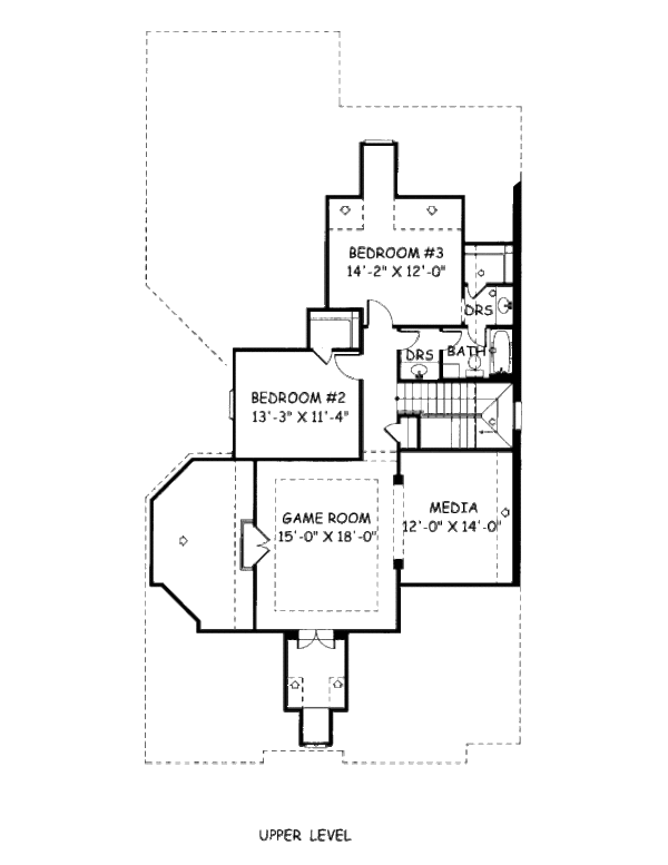 European Floor Plan - Upper Floor Plan #141-364