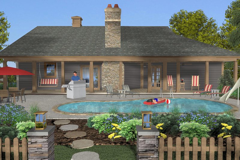 Home Plan - Exterior - Rear Elevation 1 for Cottage House Plan #56-716 - 3 bed, 3 bath