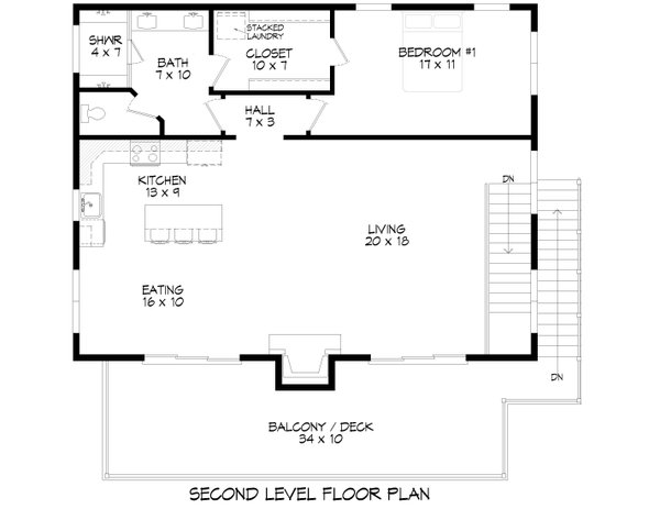 Modern Floor Plan - Upper Floor Plan #932-626
