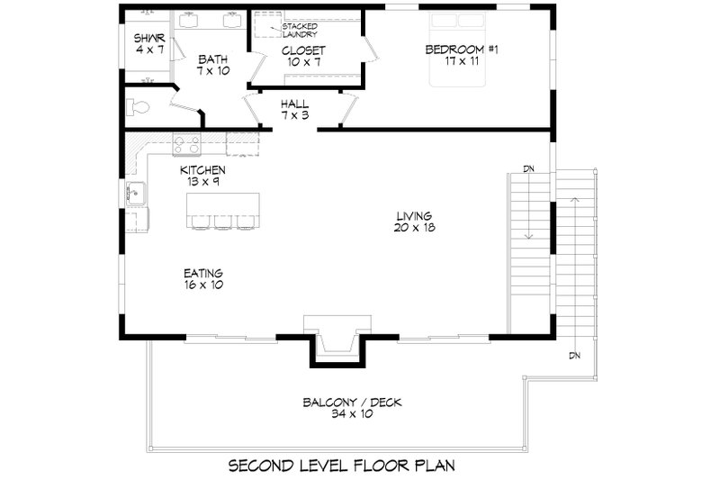 Home Plan - Floor Plan - Upper Floor for Modern House Plan #932-626 - 3 bed, 2 bath