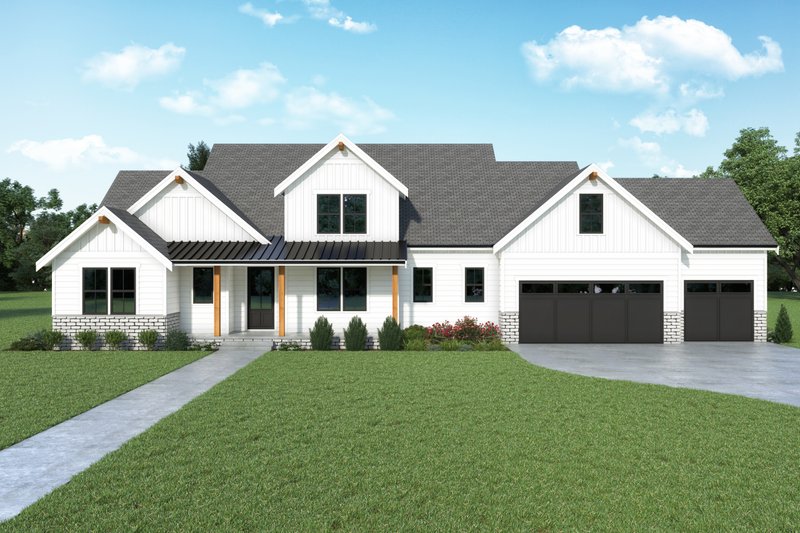 Dream House Plan - Farmhouse Exterior - Front Elevation Plan #1070-167