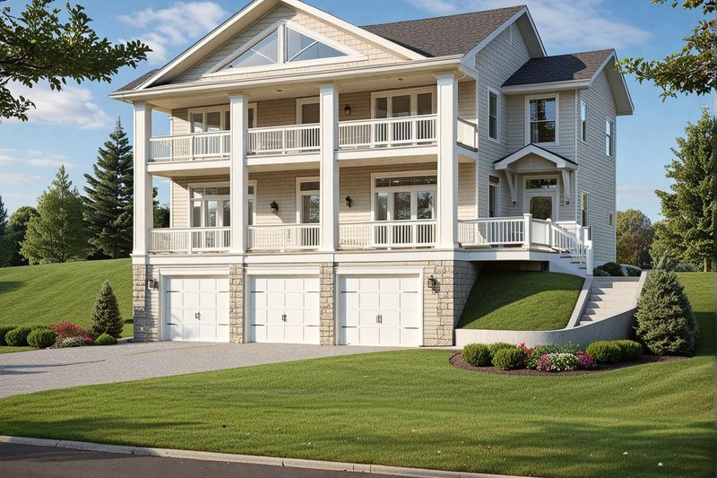 Dream House Plan - Exterior - Front Elevation 2 for Southern House Plan #117-215 - 3 bed, 4 bath