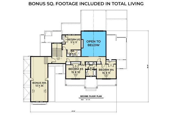 Farmhouse Floor Plan - Upper Floor Plan #1070-177