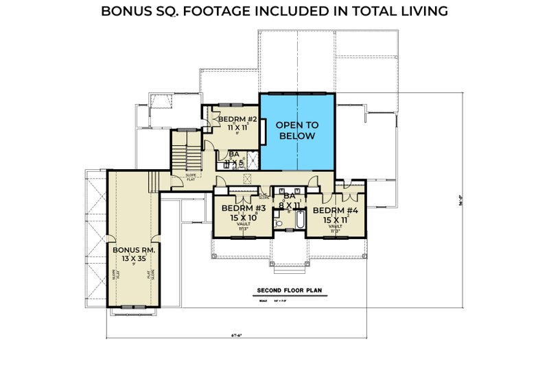 Home Plan - Floor Plan - Upper Floor for Farmhouse House Plan #1070-177 - 4 bed, 3.5 bath