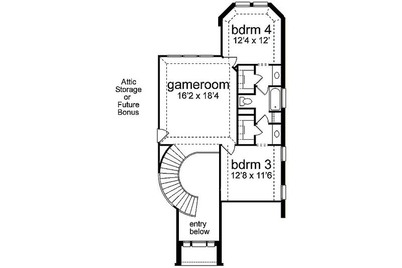 Home Plan - Floor Plan - Upper Floor for European House Plan #84-261 - 4 bed, 3 bath