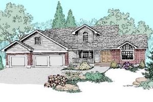 House Blueprint - Traditional Exterior - Front Elevation Plan #60-262