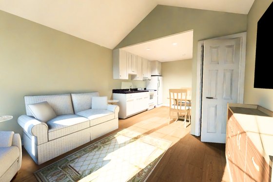 Interior - Family Room 1 for Cottage House Plan #513-2426 - 1 bed, 1 bath