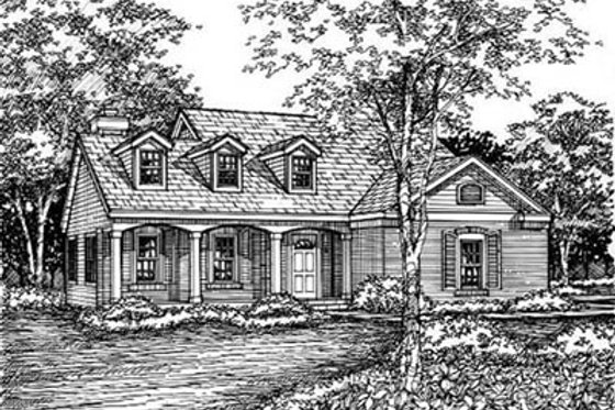 Exterior - Front Elevation for Traditional House Plan #50-156 - 4 bed, 2.5 bath